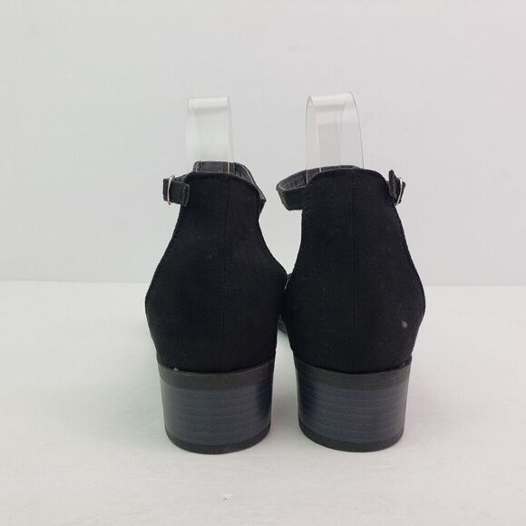 Qupid Alvarez Womens Size 6 Black Ankle Strap Open Toe Block Heeled Sandals - Picture 7 of 10